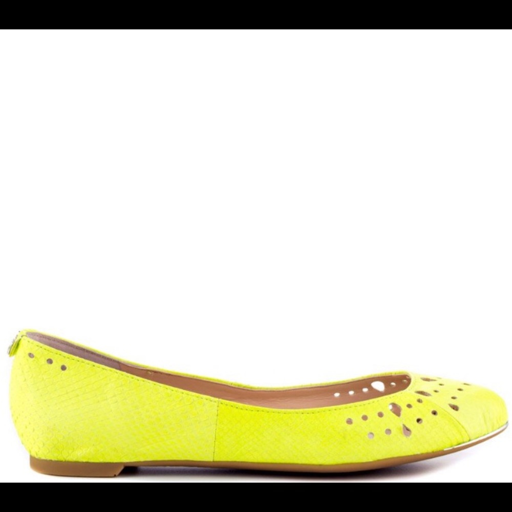 Sam Edelman Neon Green Perforated Flats